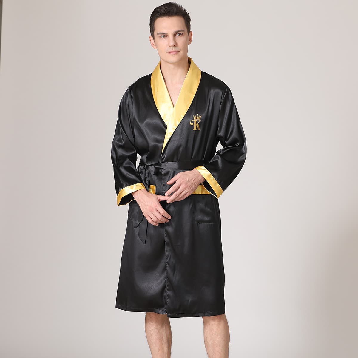 Bata de seda para hombre verano ligera y fresca