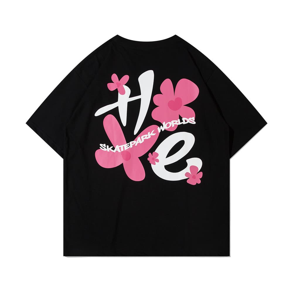 Camiseta algodón estampado floral manga corta unisex