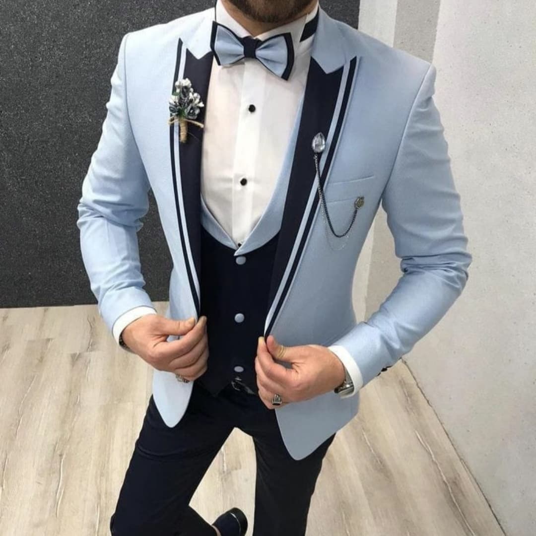 Traje de tres piezas casual de negocios para hombre