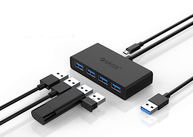 Hub USB 3.0 con 4 puertos y fuente de alimentación auxiliar