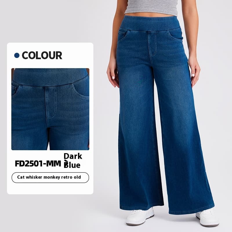 Jeans yoga de cintura alta con estampado barba de gato