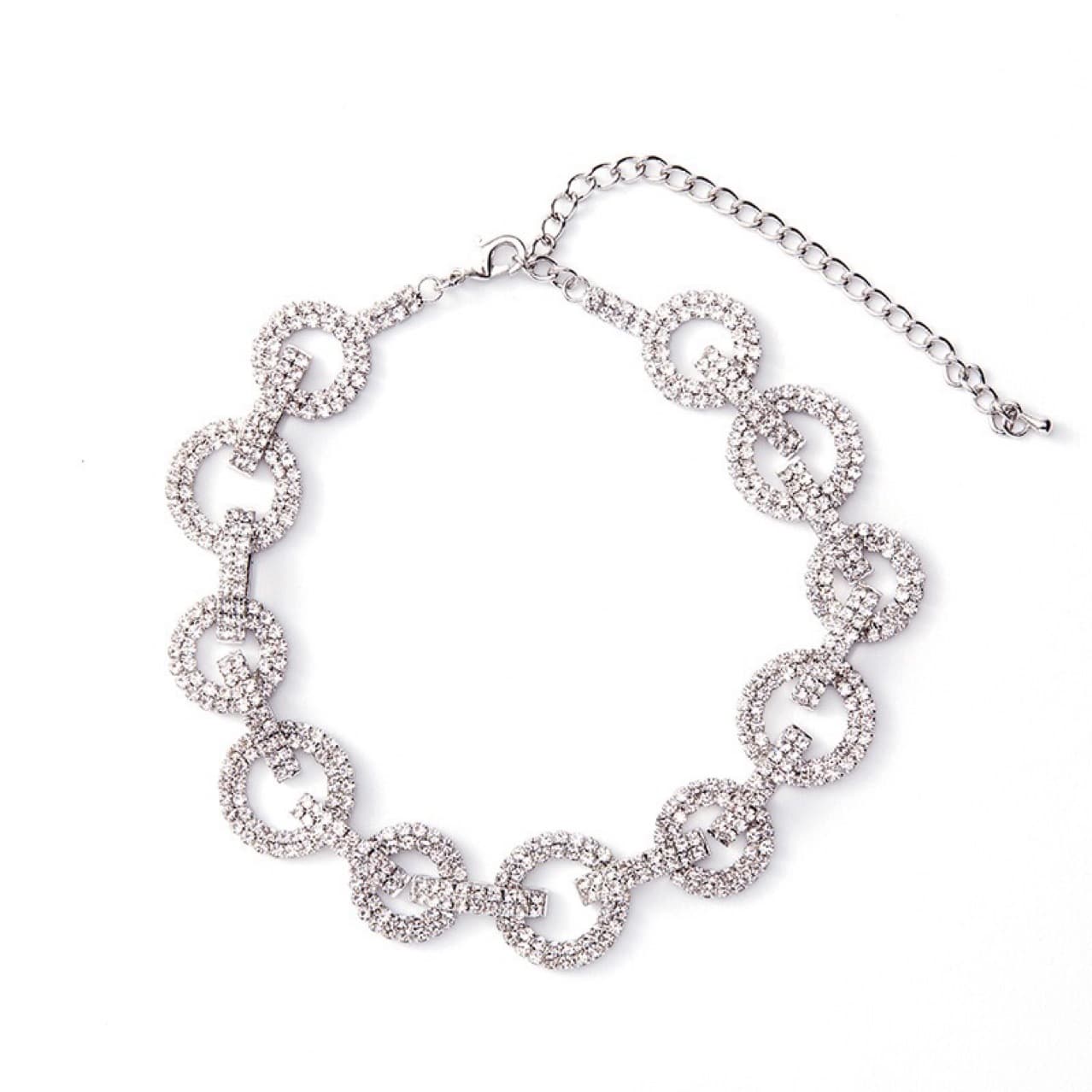 Collar cadena eslabones cubanos con diamantes