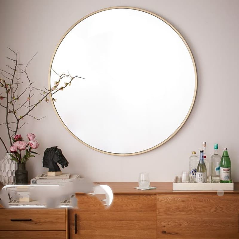 Espejo redondo decorativo para baño de pared