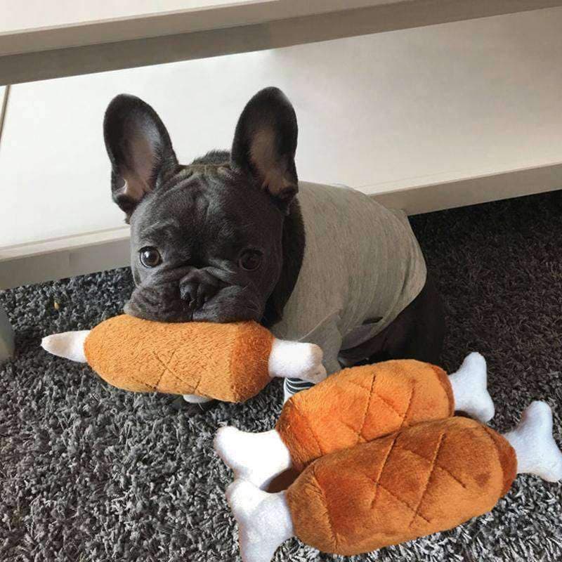 Juguete de pelúche con pata de pollo para perro