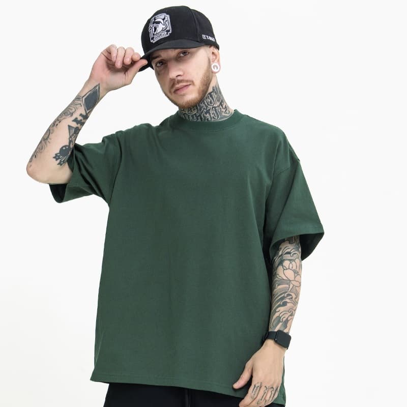 Camiseta de algodón oversize color sólido unisex
