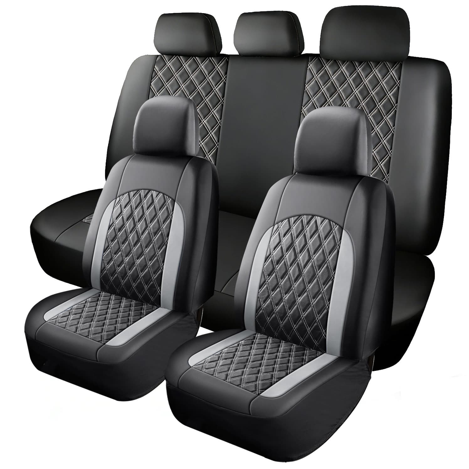 Funda de asiento de auto 5 piezas con patrón diamante