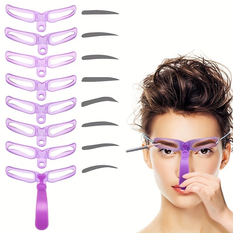 Kit de 8 plantillas de cejas reutilizables con asa
