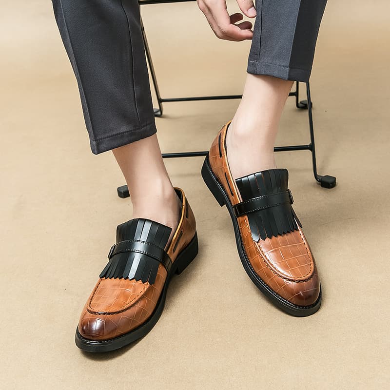 Zapatos casuales de cuero para hombre estilo británico