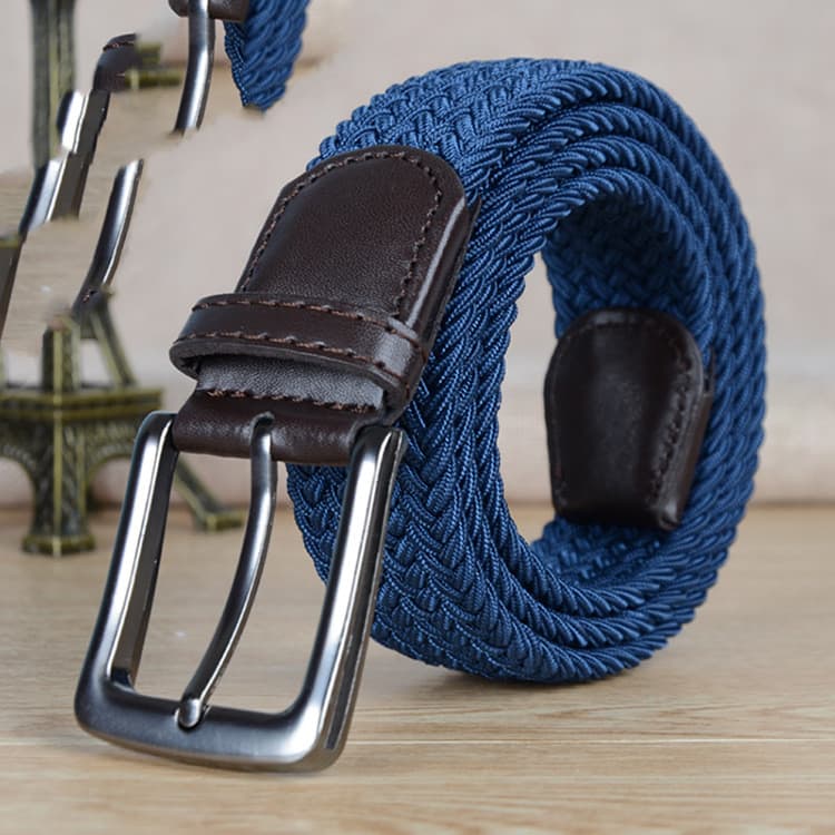 Cinturón de lona elástico ajustable con hebilla pin