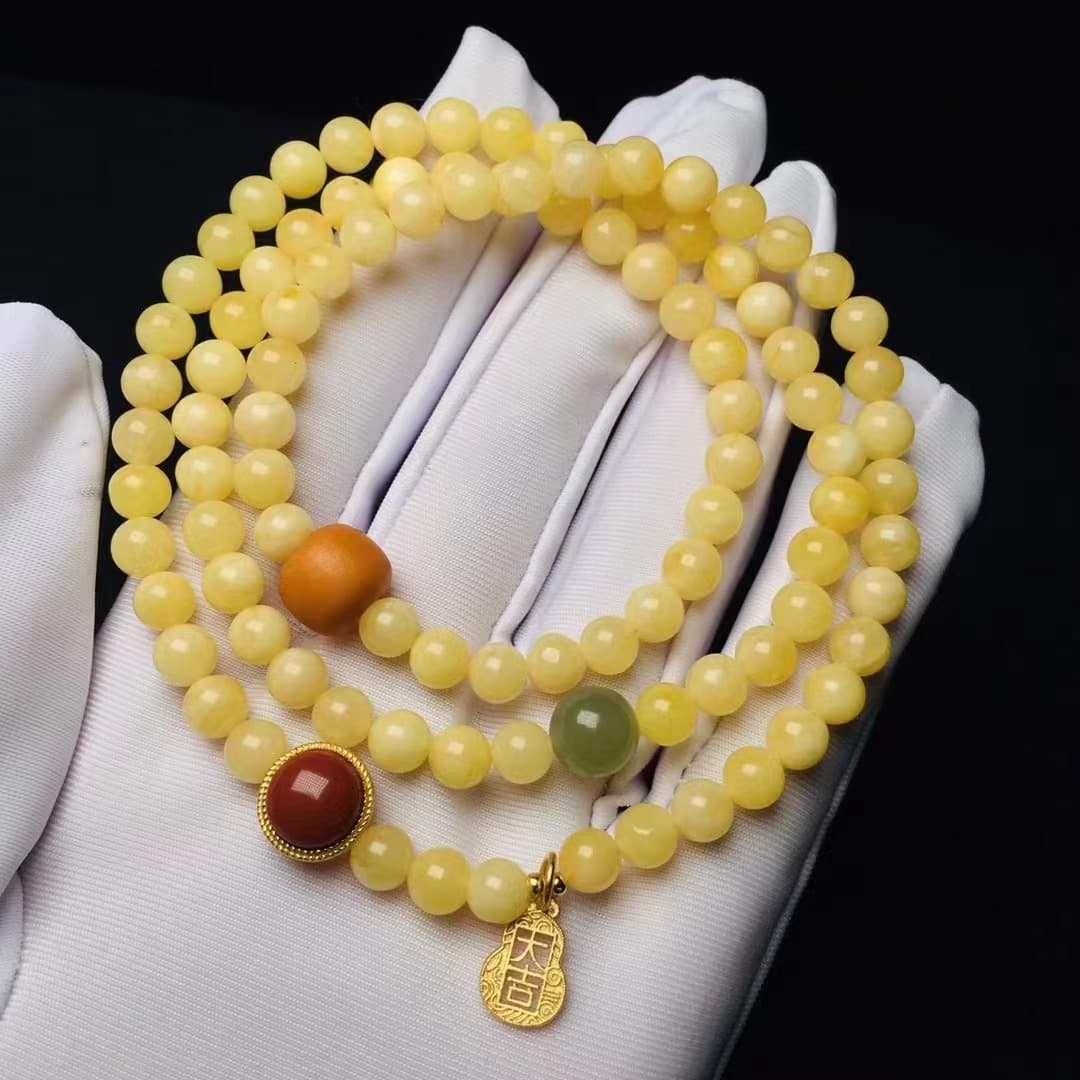 Pulsera multicírculo de cera de abeja