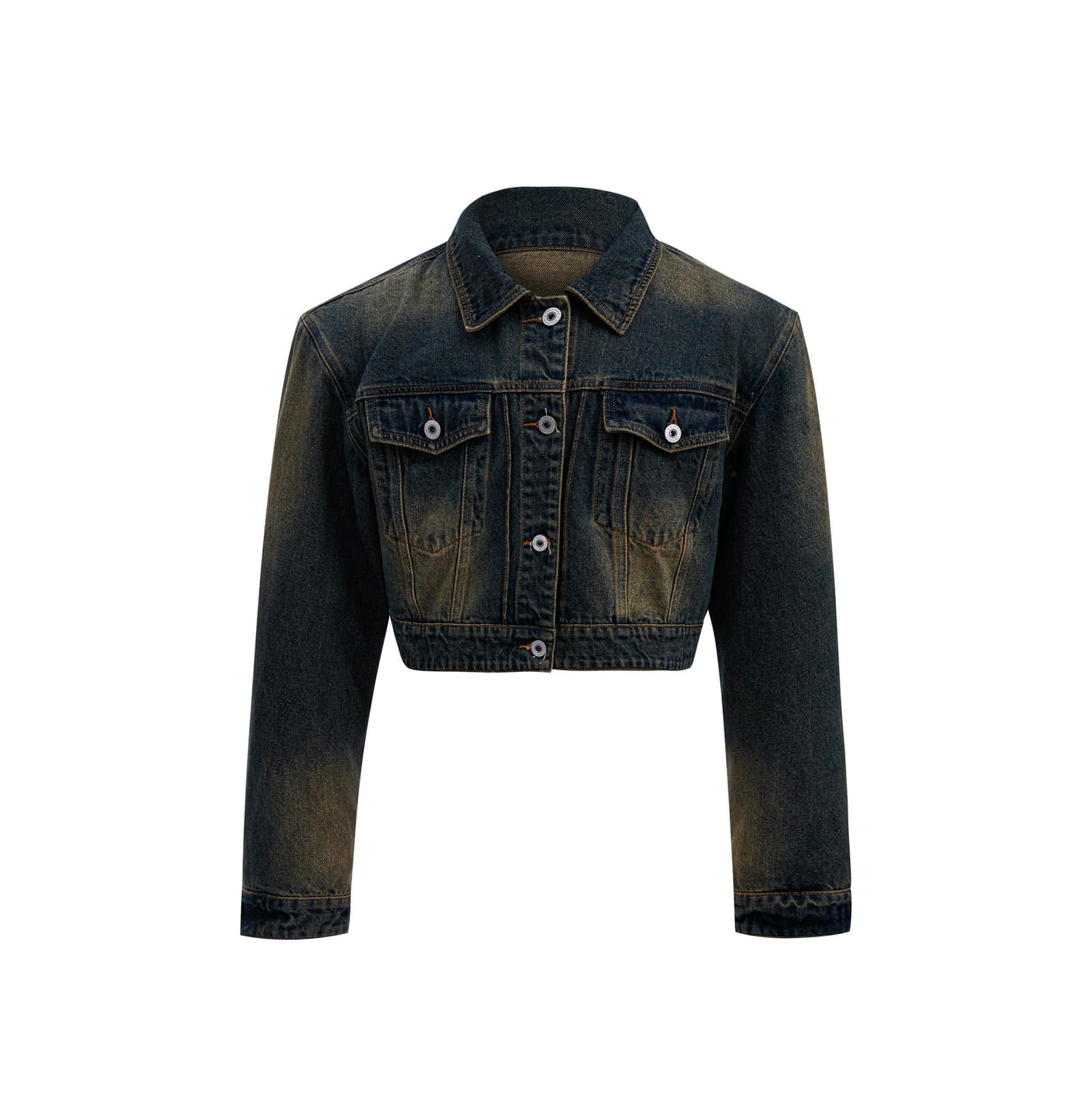 Chaqueta denim corta con degradado
