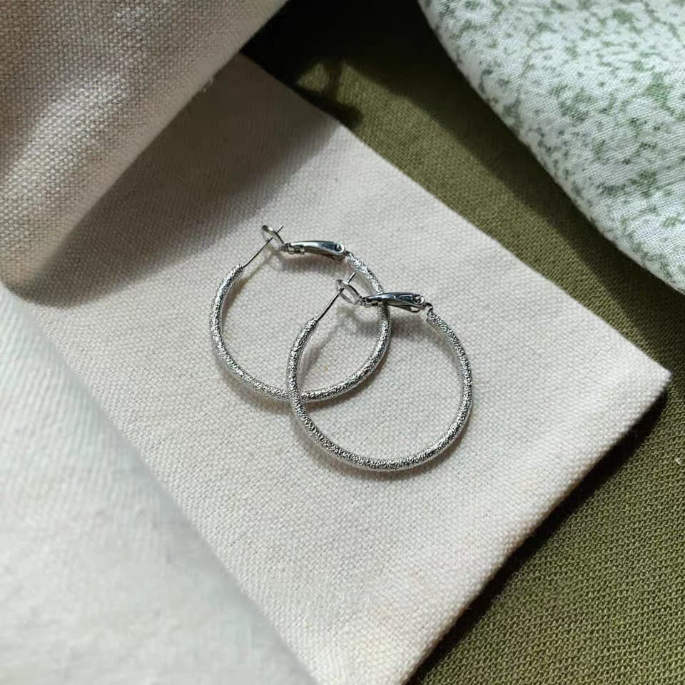 Aretes aro grandes plata esterlina 999 brillante