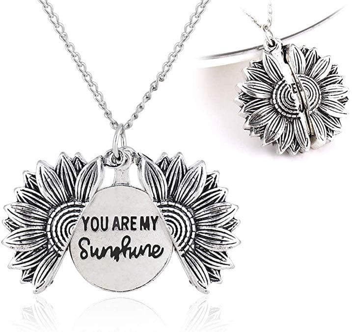 Collar de girasol para hombre y mujer con mensaje