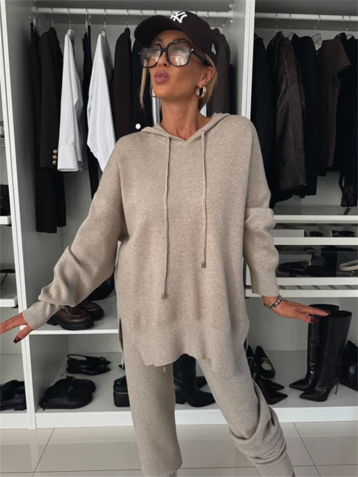 Conjunto deportivo dos piezas sudadera holgada con capucha