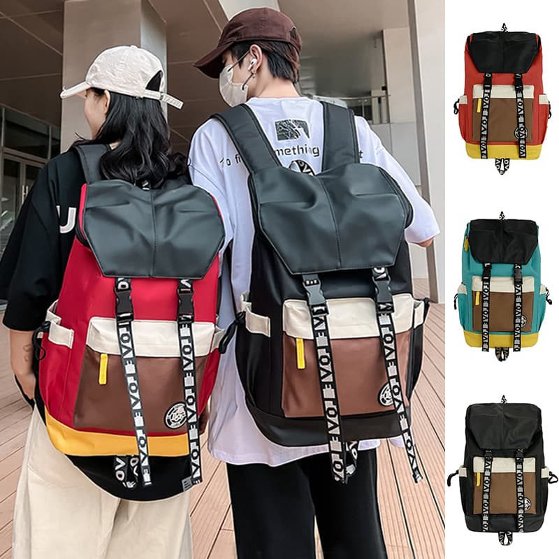Mochila de viaje con colores combinados para hombre y mujer