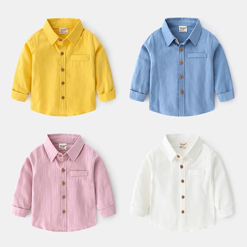 Camisa niño color sólido casual