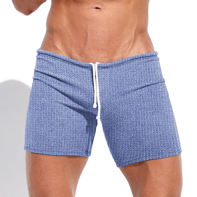 Shorts deportivos de verano ajustados de tela waffle