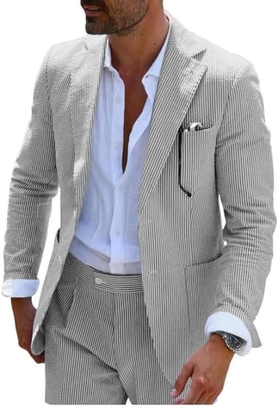 Traje de dos piezas seersucker algodón verano