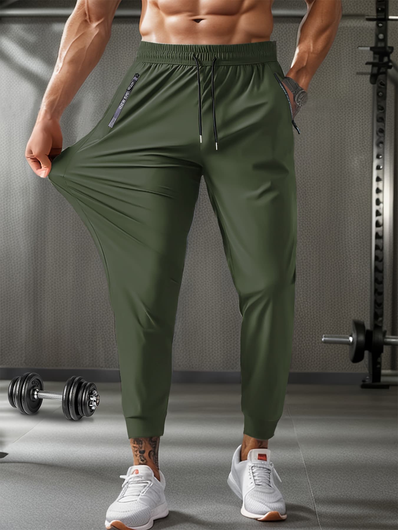 Pantalón de nylon ultra fino con pies ajustados para hombre