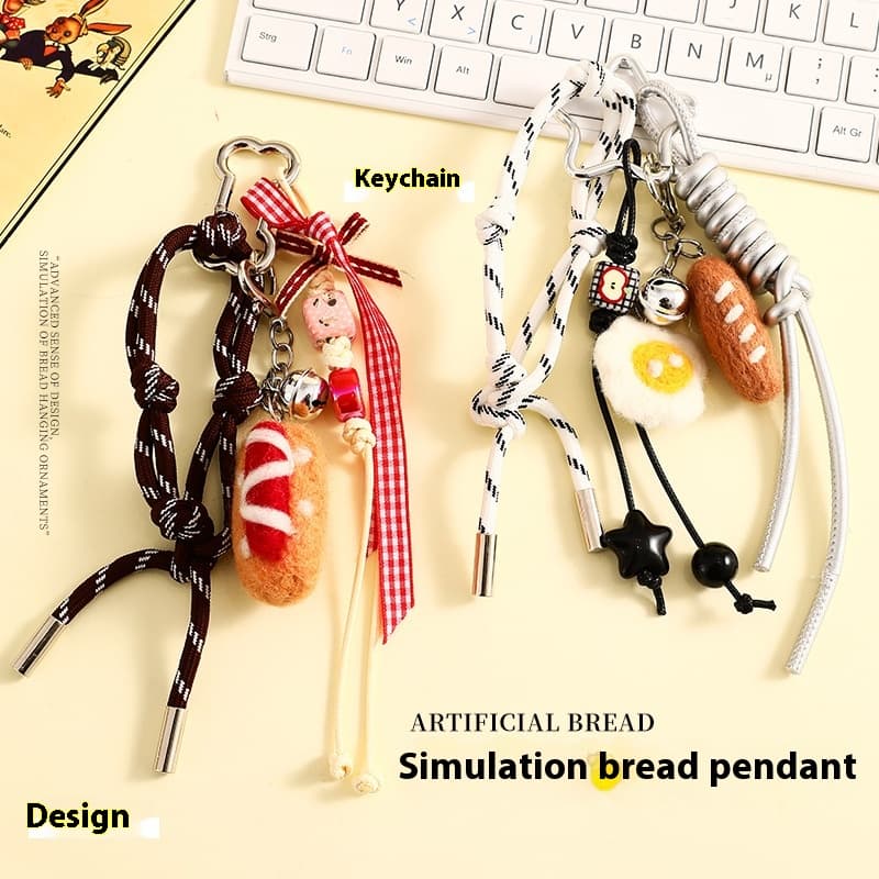 Llavero de pan de fieltro estilo coreano