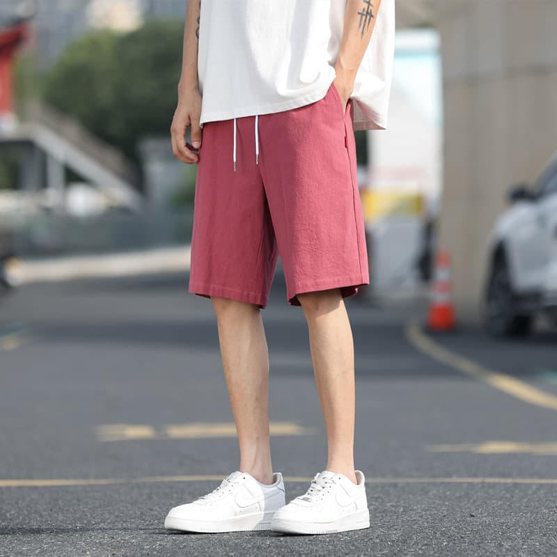 Shorts casuales livianos de color liso para hombre