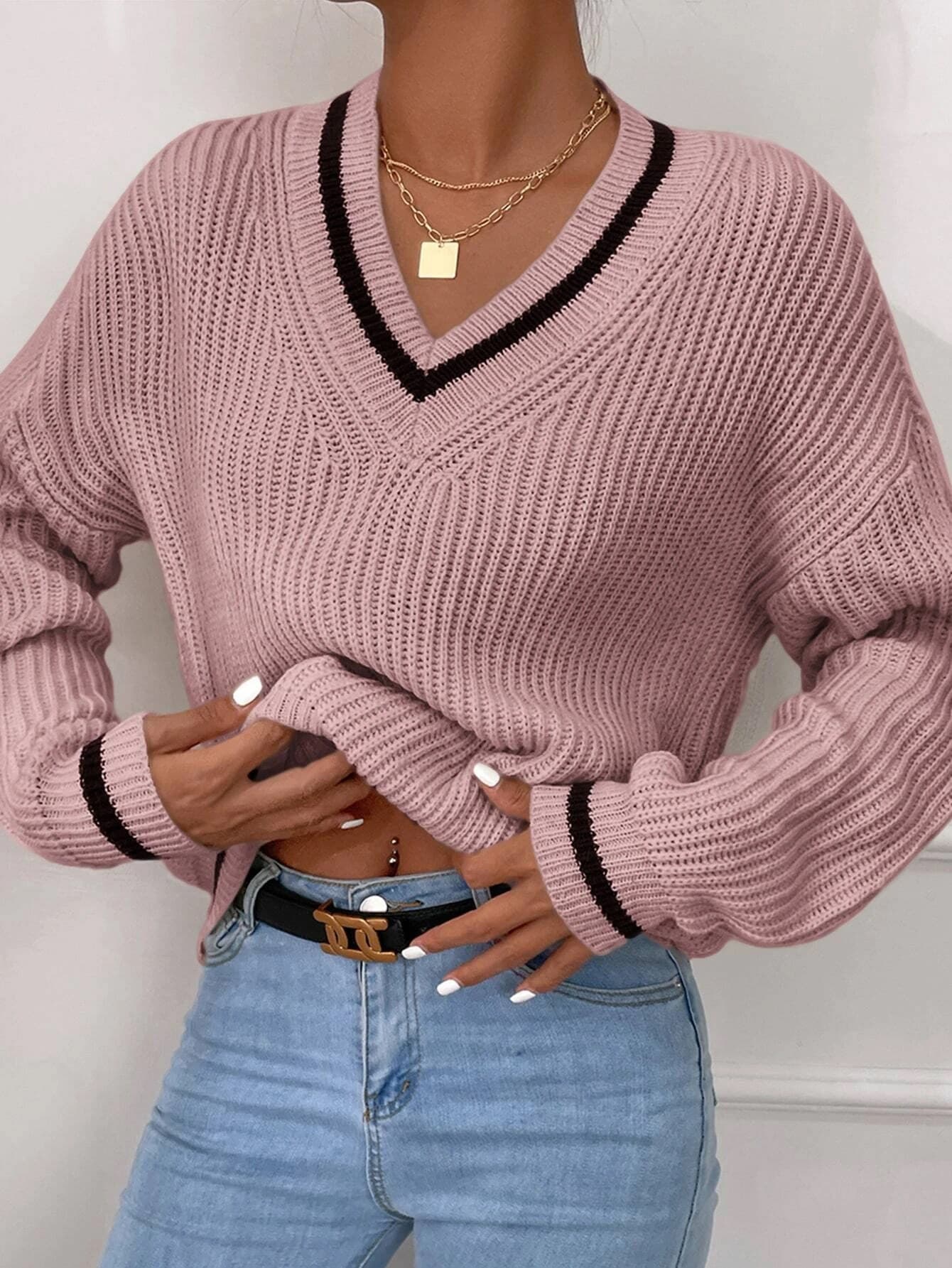 Suéter suelto de punto para mujer para otoño