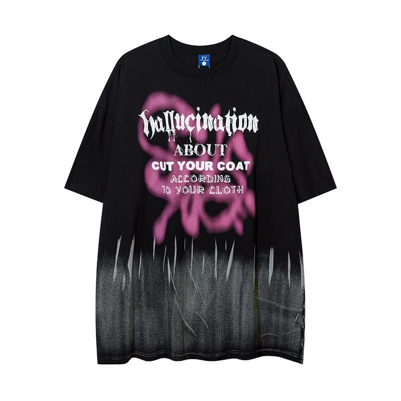 Camiseta con patrón abstracto y degradado