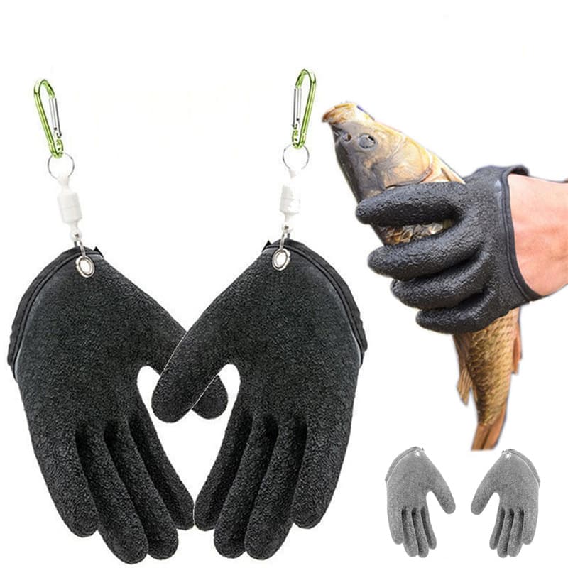 Guantes de pesca con látex antideslizante y protección
