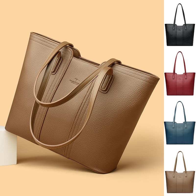 Bolsa de hombro de cuero genuino impermeable gran capacidad