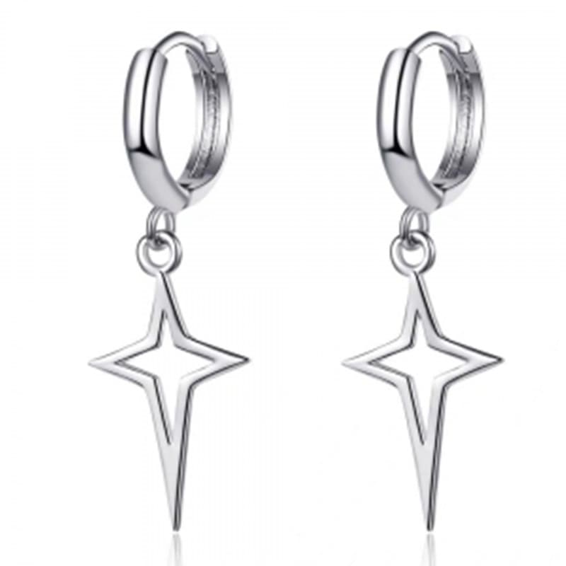 Aretes de estrella de aleación de zinc, diseño simple