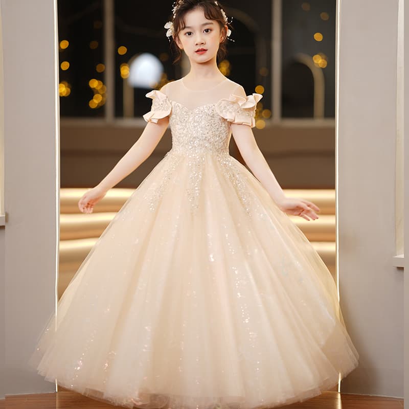 Vestido de princesa de tul y spandex para niñas