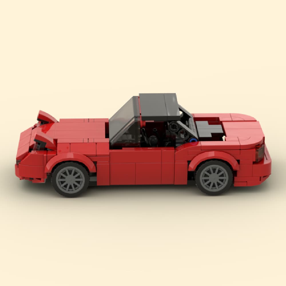 Auto deportivo retro de bloques de construcción para niños