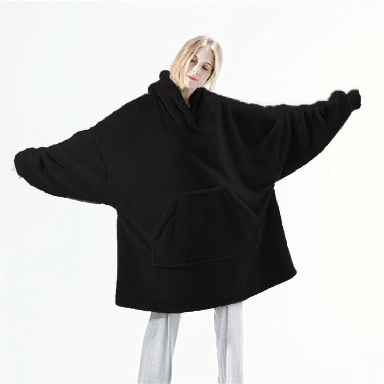 Sudadera con capucha y bolsillo grande de terciopelo doble
