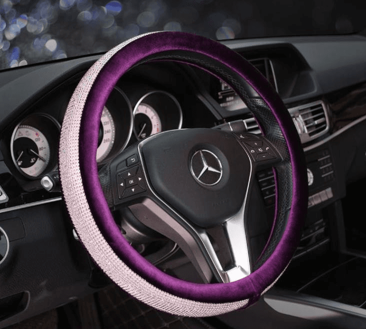 Funda de volante con brillantes para auto