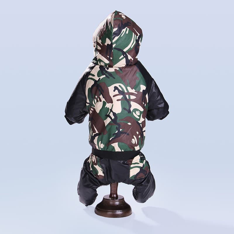 Abrigo con capucha camuflado para mascotas otoño-invierno