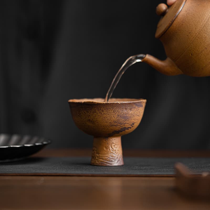 Juego de té Kung Fu de gres con acabado sauce