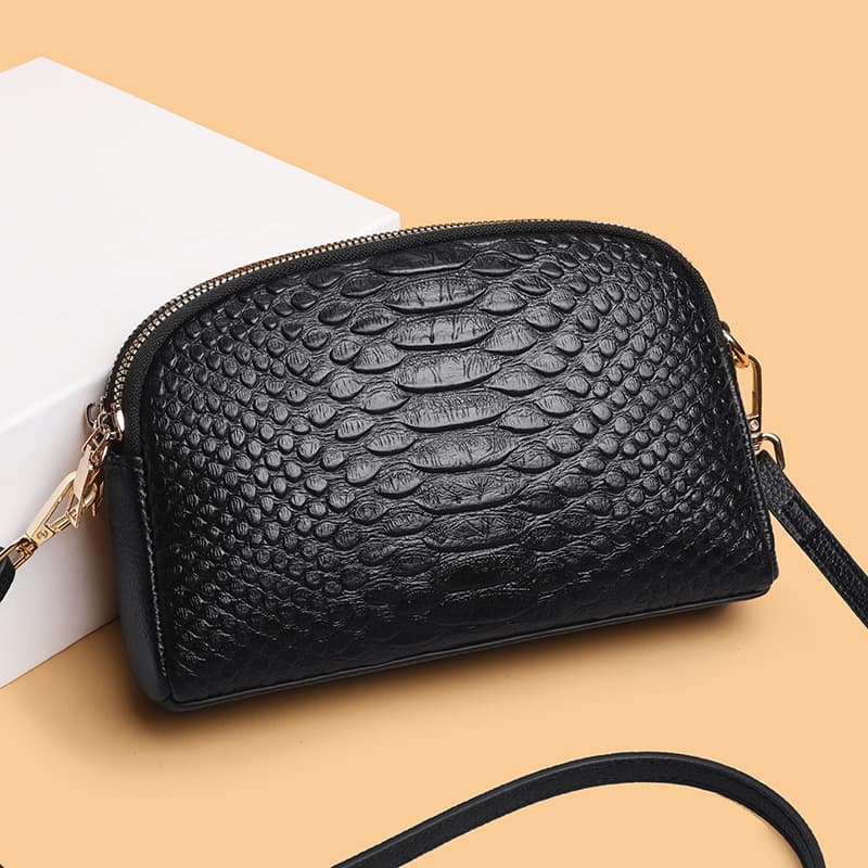 Bolsa de mensajero de cuero genuino para mujer