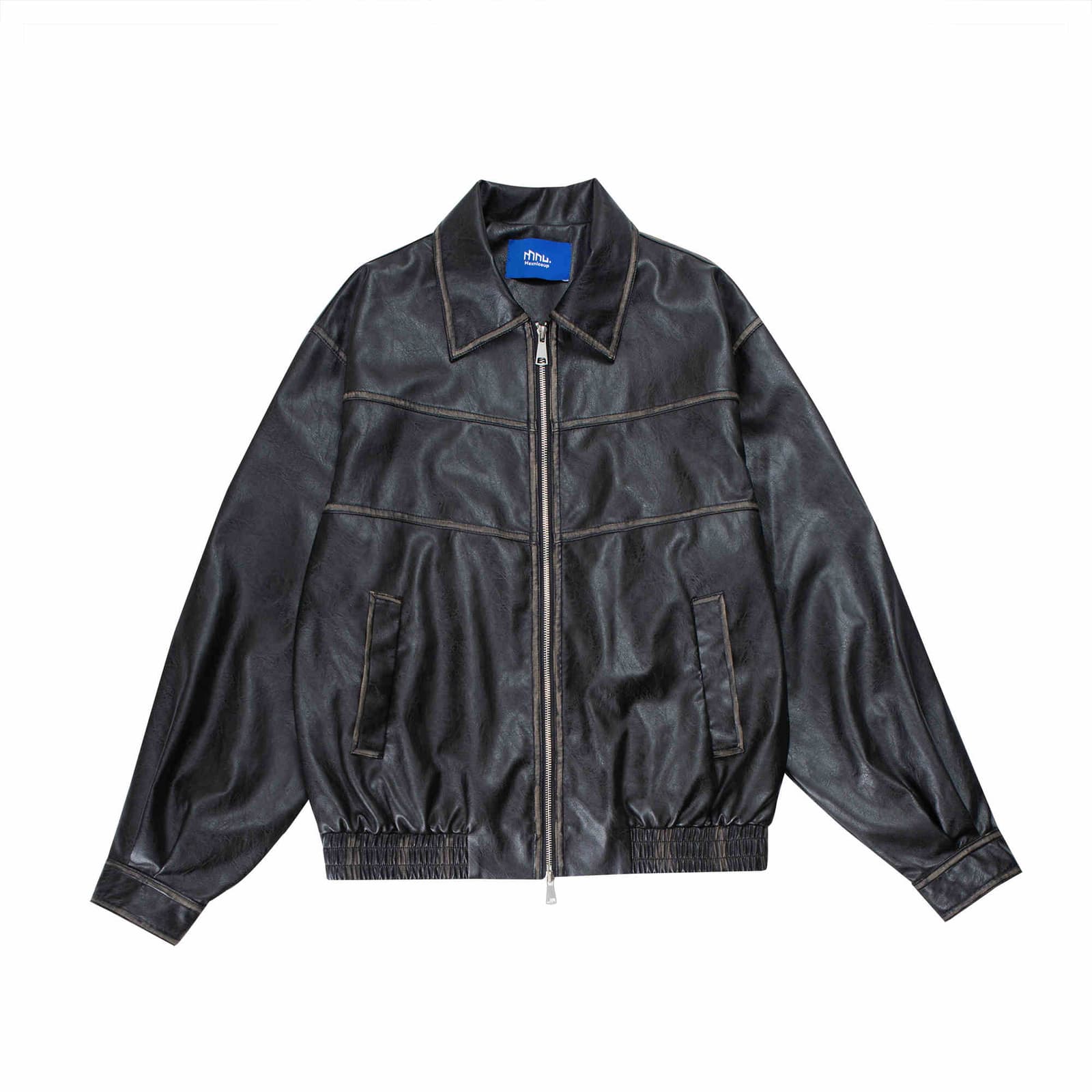 Chaqueta de cuero retro motociclista estilo japonés