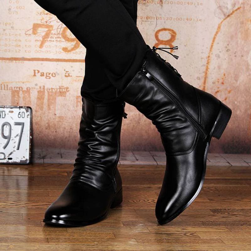 Botas de hombre con punta estrecha estilo británico