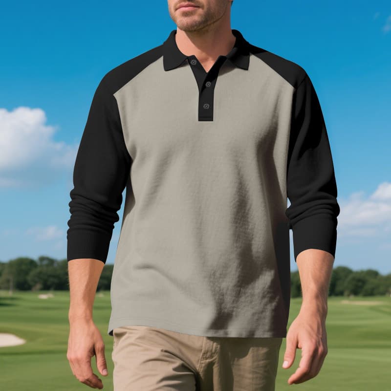Polo de golf de piqué con mangas largas