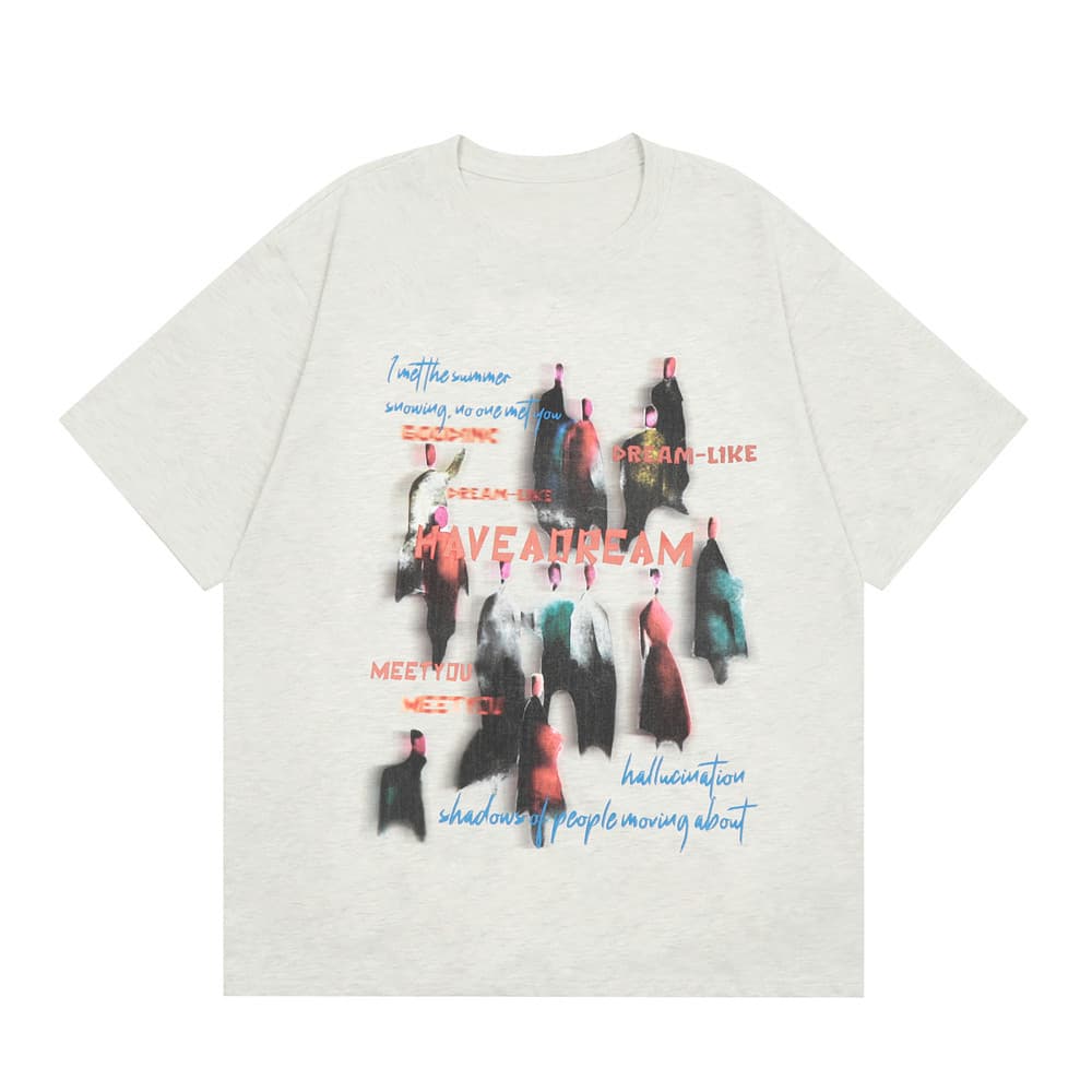 Camiseta de hombre con estampado creativo de moda y manga corta