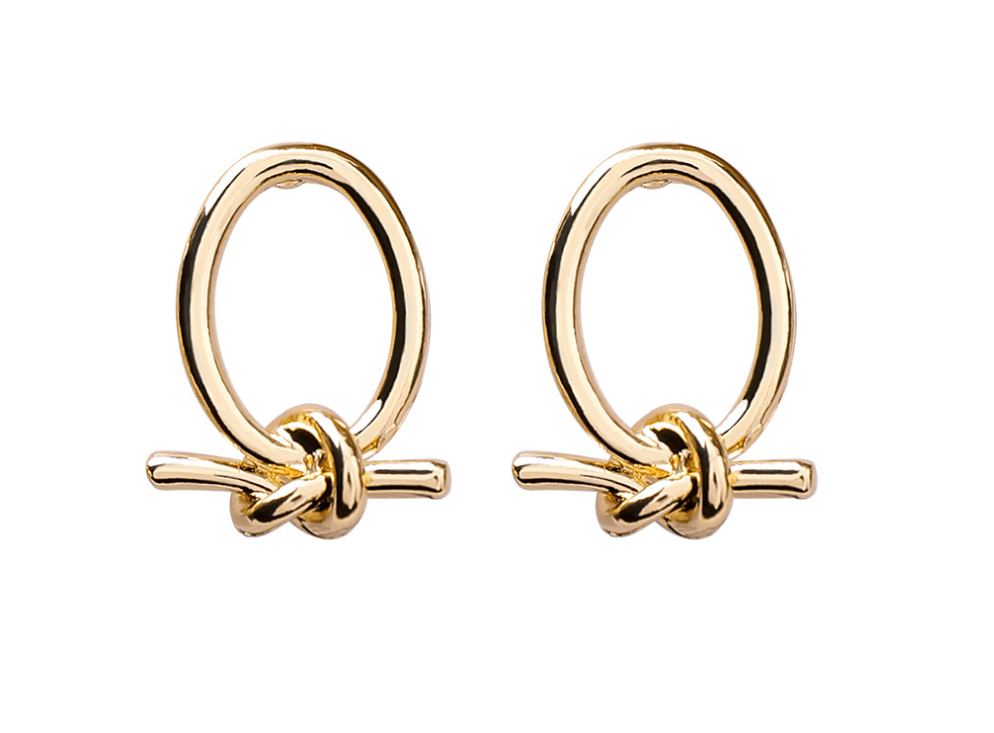 Aretes de tuerca con diseño de nudo