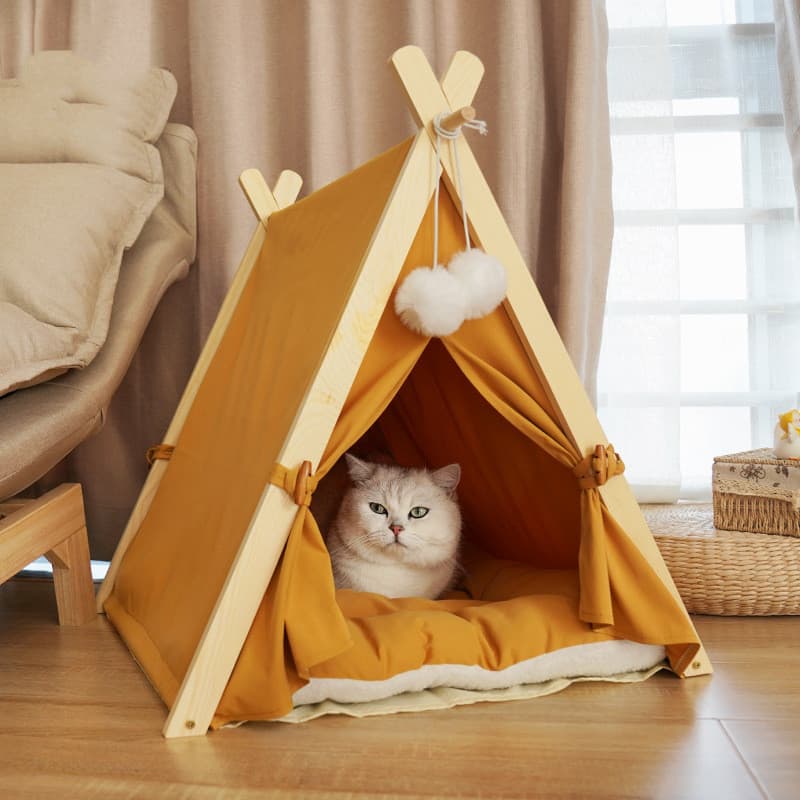 Carpa para gatos con litera removible