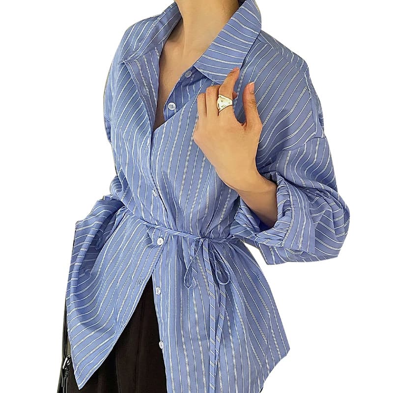 Camisa de manga larga con patrón de rayas