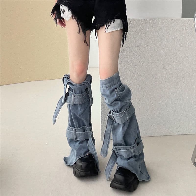 Calcetines de denim dulce y fresco con diseño de chica moderna