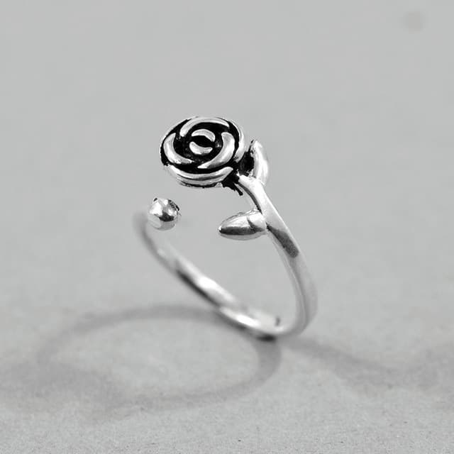 Anillo plata esterlina 925 diseño rosa vintage