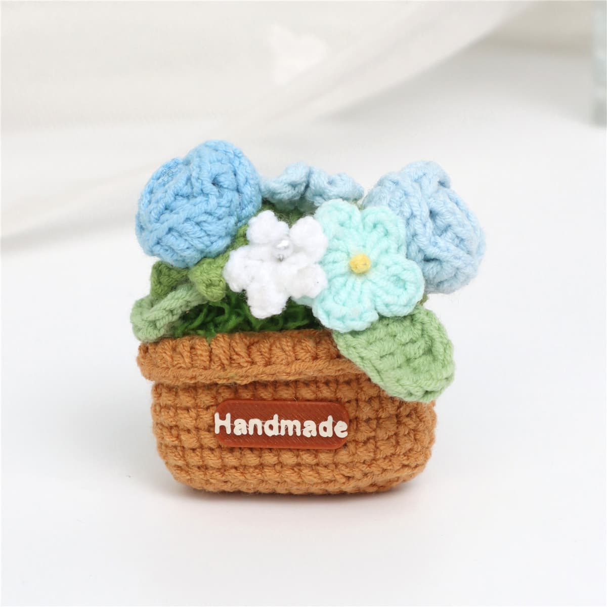 Juego de imanes para nevera con flores tejidas de colores