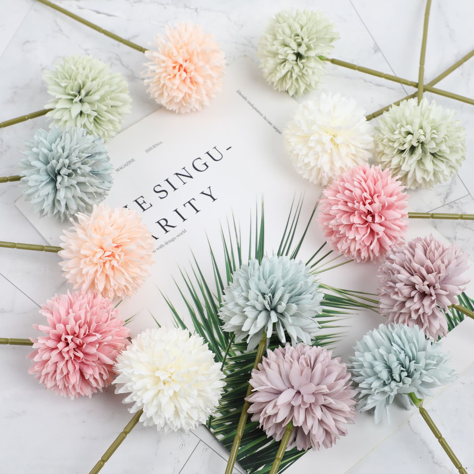Flor de diente de león simulada para bodas y eventos