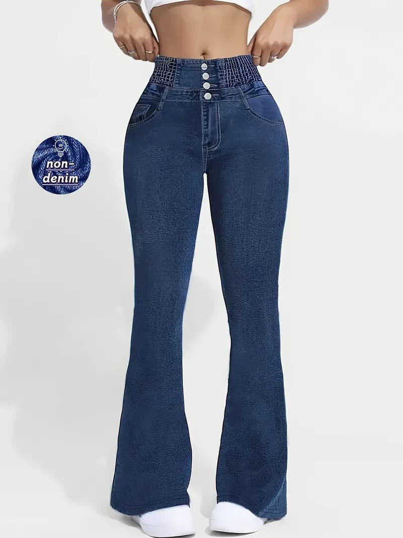 Pantalón yoga tipo bootcut de cintura alta con estampado 3D