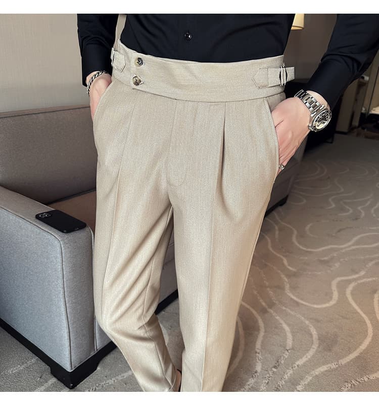 Pantalones casuales ajustados de largo tobillero